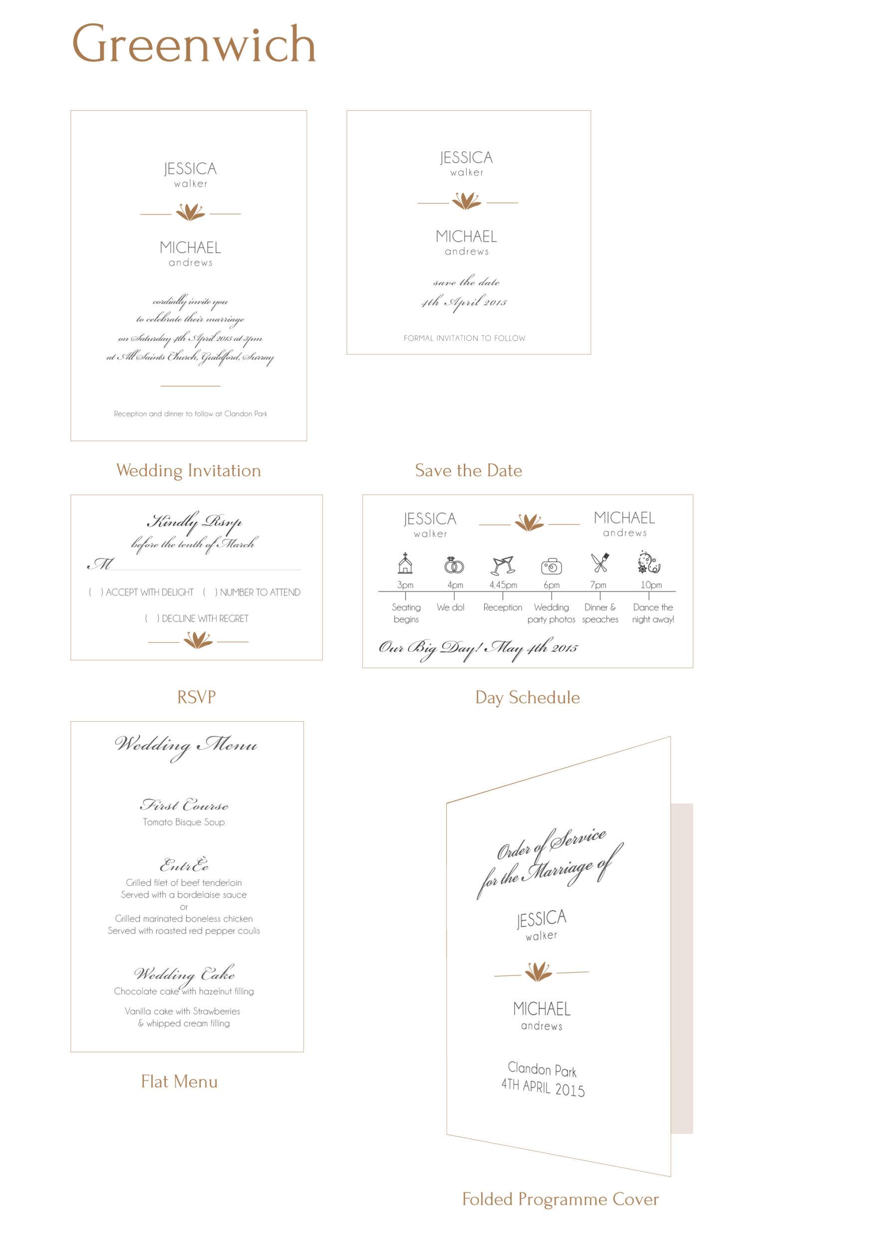 Classic wedding invitation-Greenwich 1