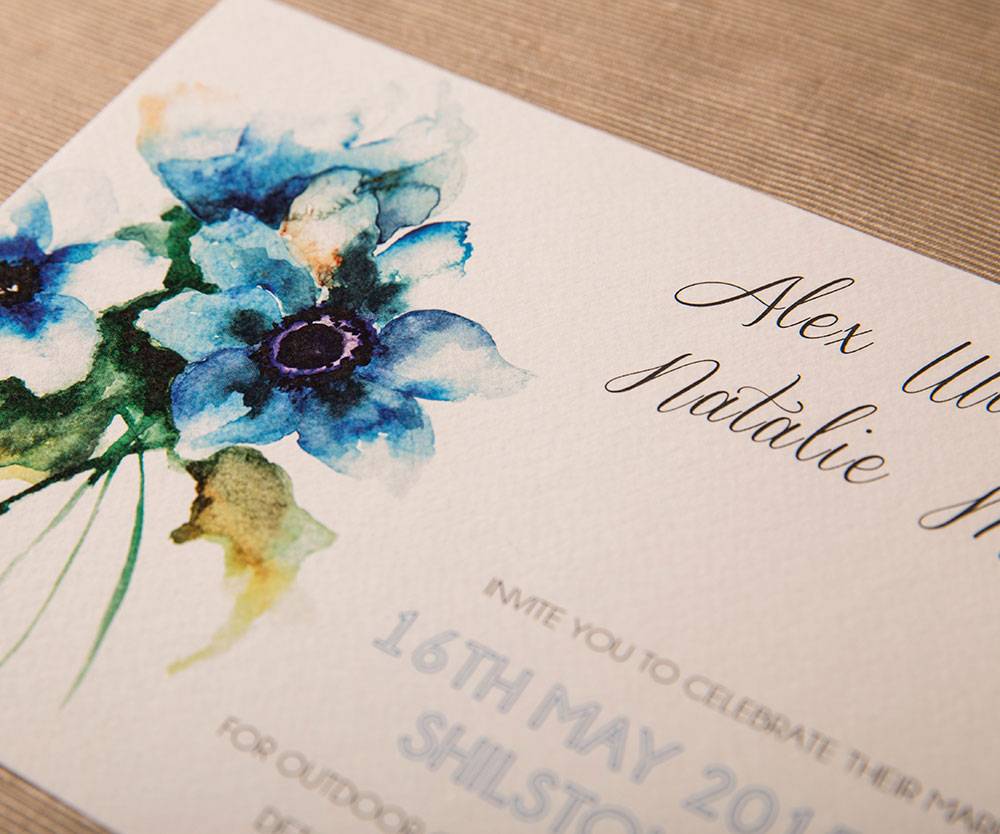 Water Colour wedding invitation-Cornflower 3