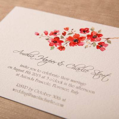 Water Colour wedding invitation- Sakura 1