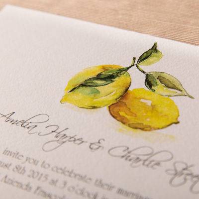 Water Colour wedding invitation- Sweet Lemons 1
