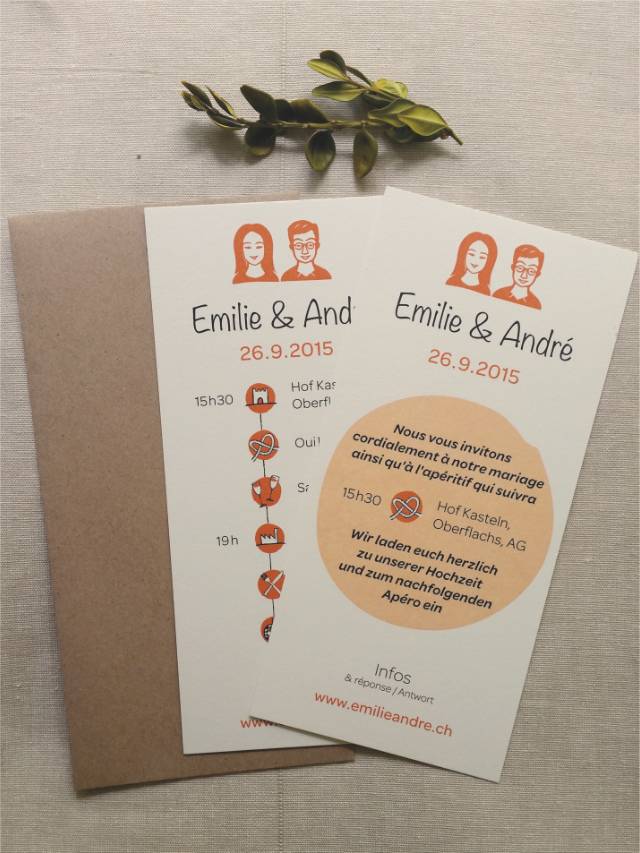 Emilie and Andre Invites