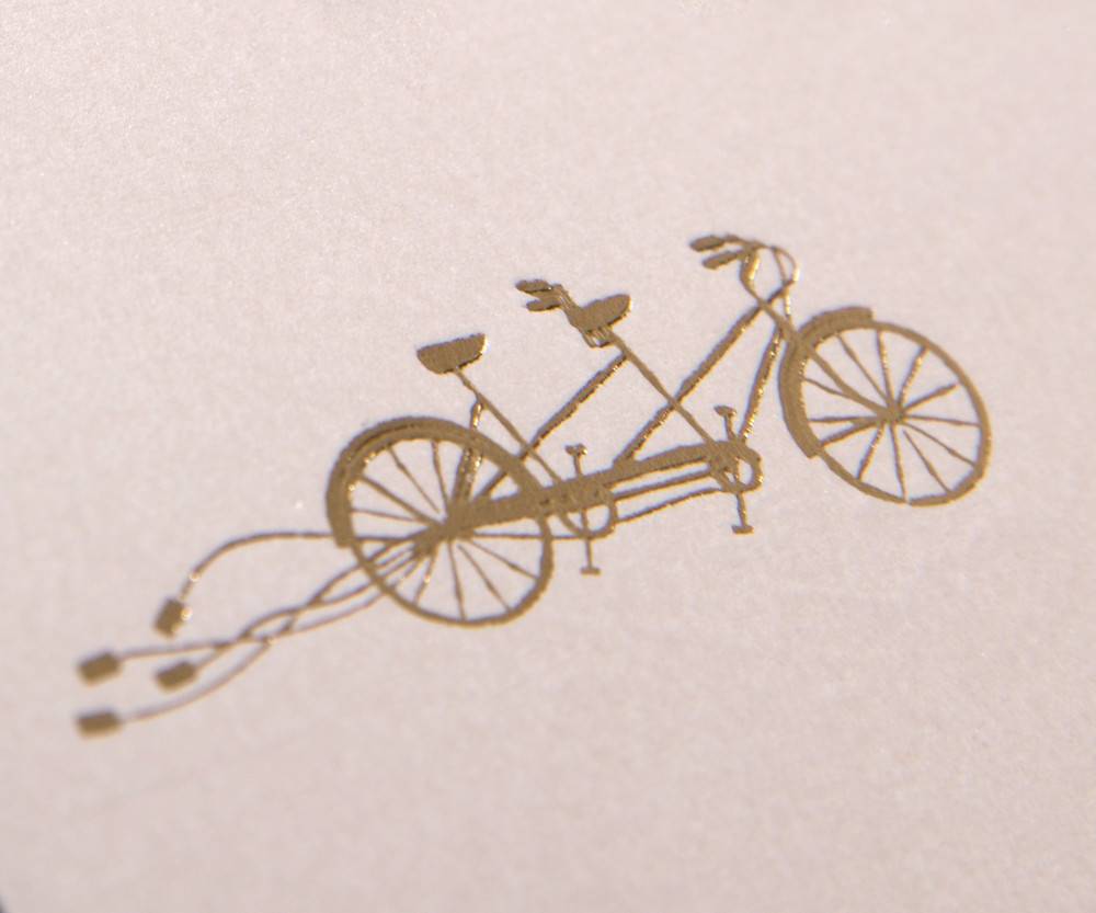 Classic wedding invitation-Kensington Garden with Tandem bike