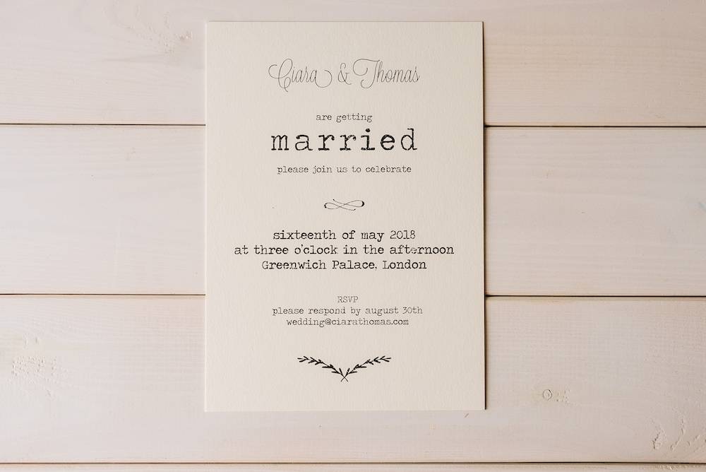 Classic wedding invitation-Type Writer 1