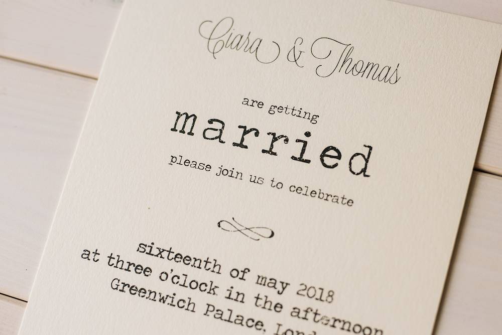 Classic wedding invitation-Type Writer 3