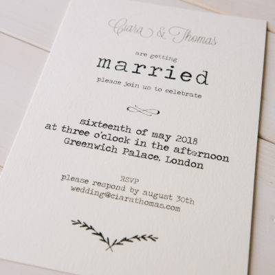 Classic wedding invitation-Greenwich