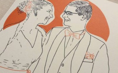 Modern and Funky Invitations with Cheery Orange Details