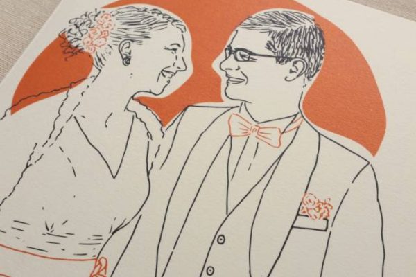 Modern and Funky Invitations with Cheery Orange Details